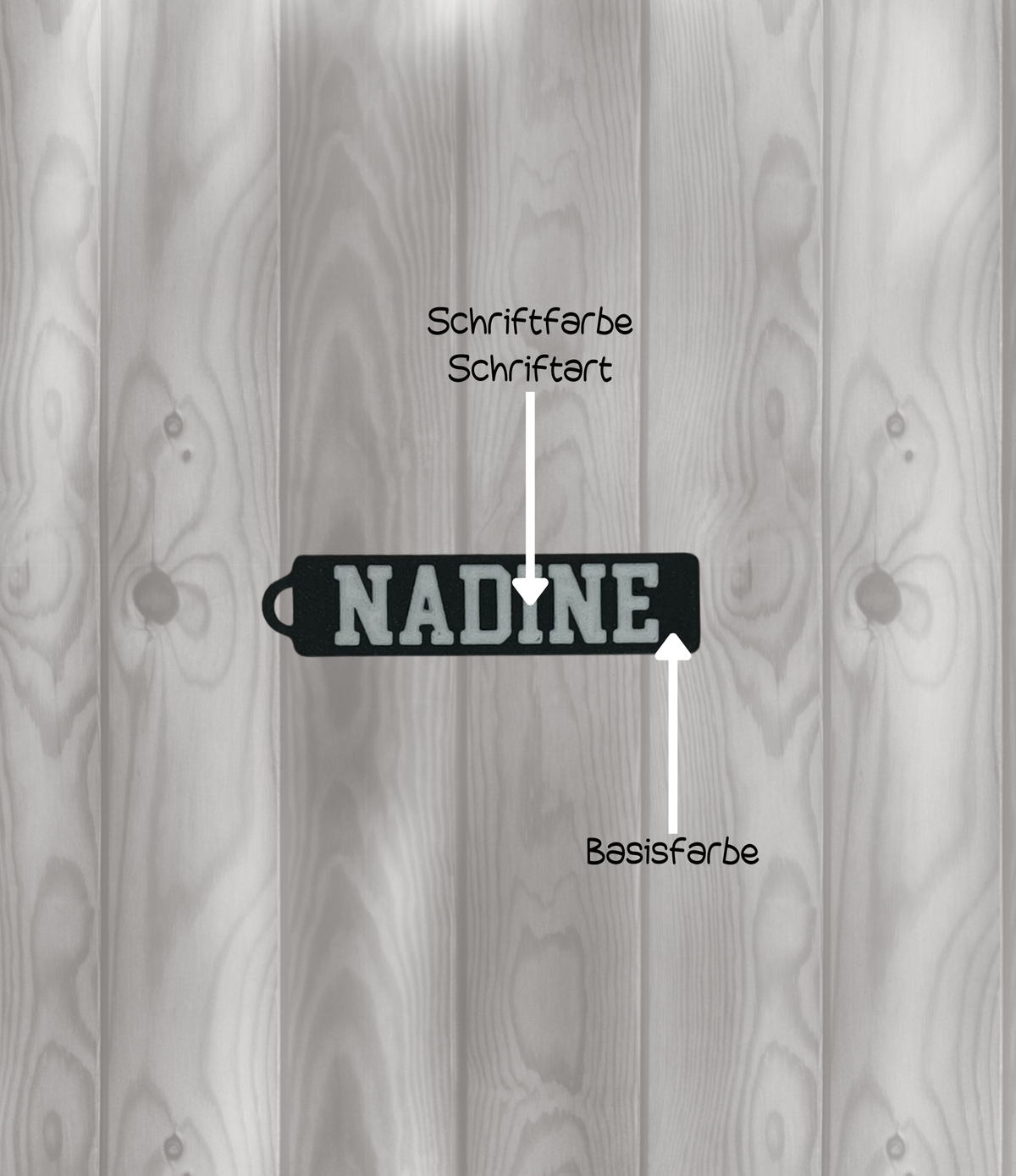Schlüsselanhänger mit Name Eckig
