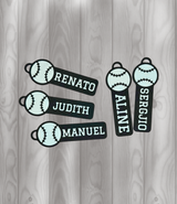 Baseball mit Namen Schlüsselanhänger